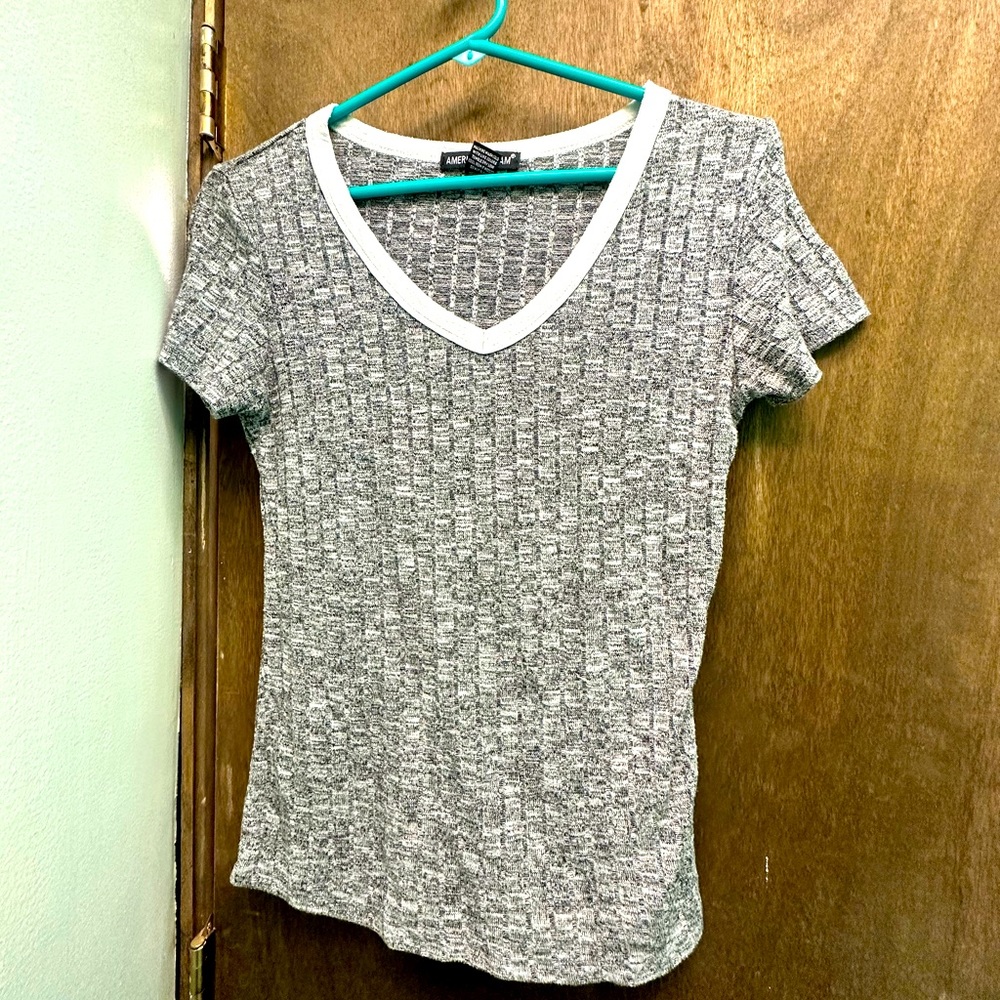 Cute Gray V-neck